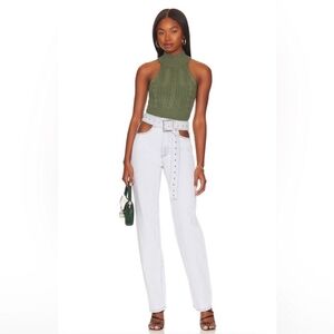 WeWoreWhat | Cut Out Straight Jeans In Indigo Light Blue NEW Size 26